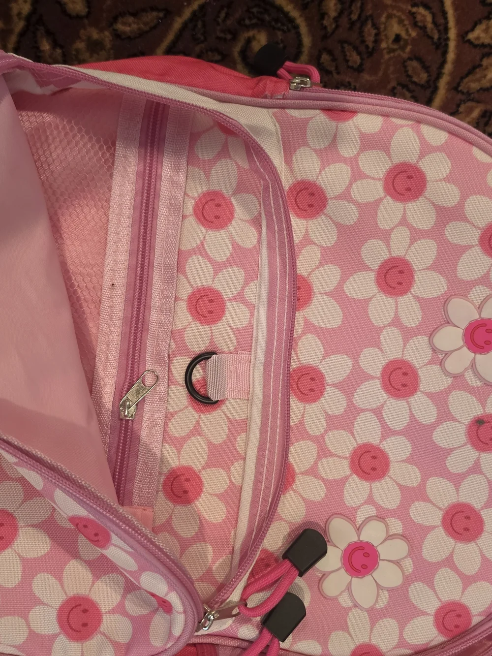Pink Daisy Pattern Kids Backpack